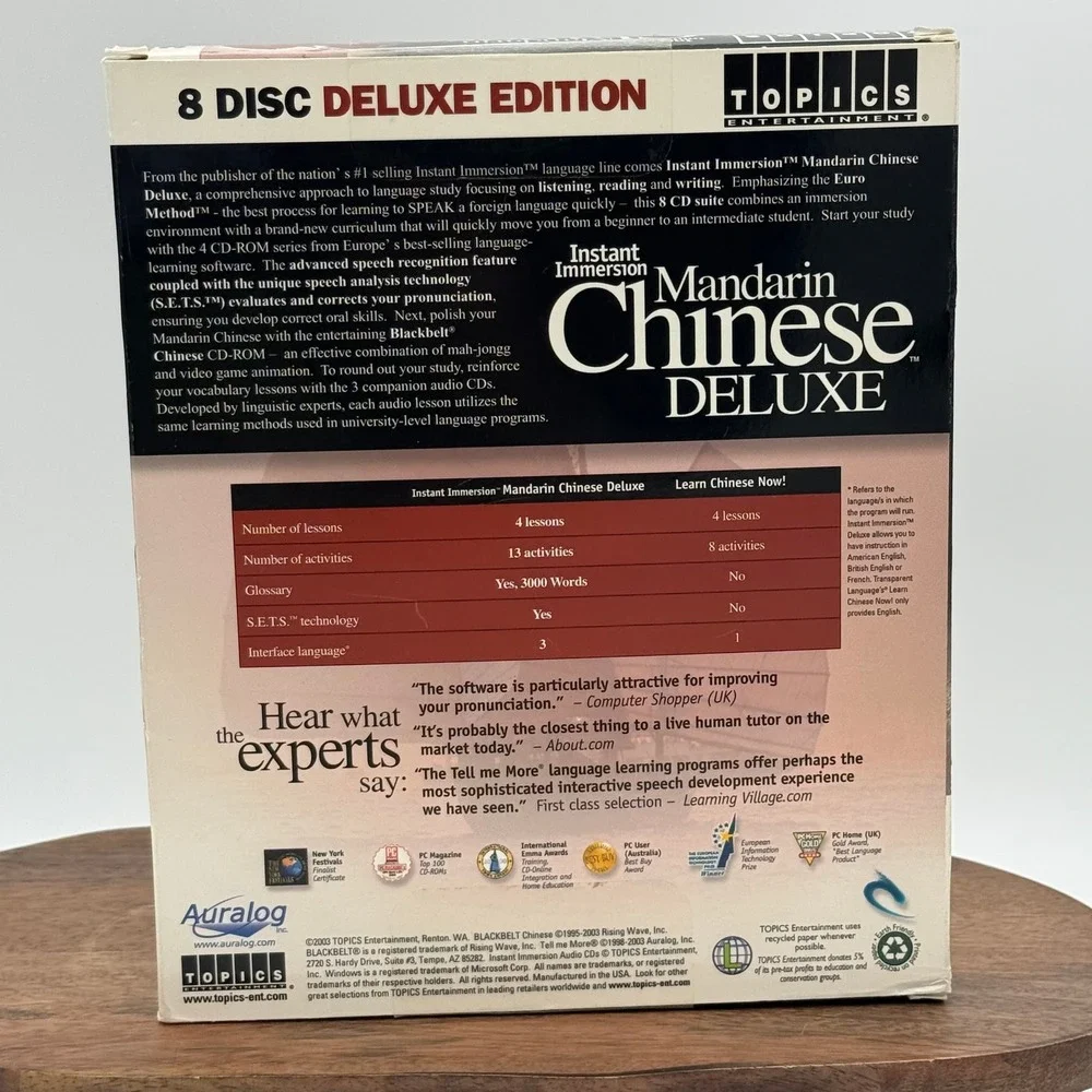 Topics Entertainment Instant Immersion Mandarin Chinese Deluxe 8 Disc PC Set